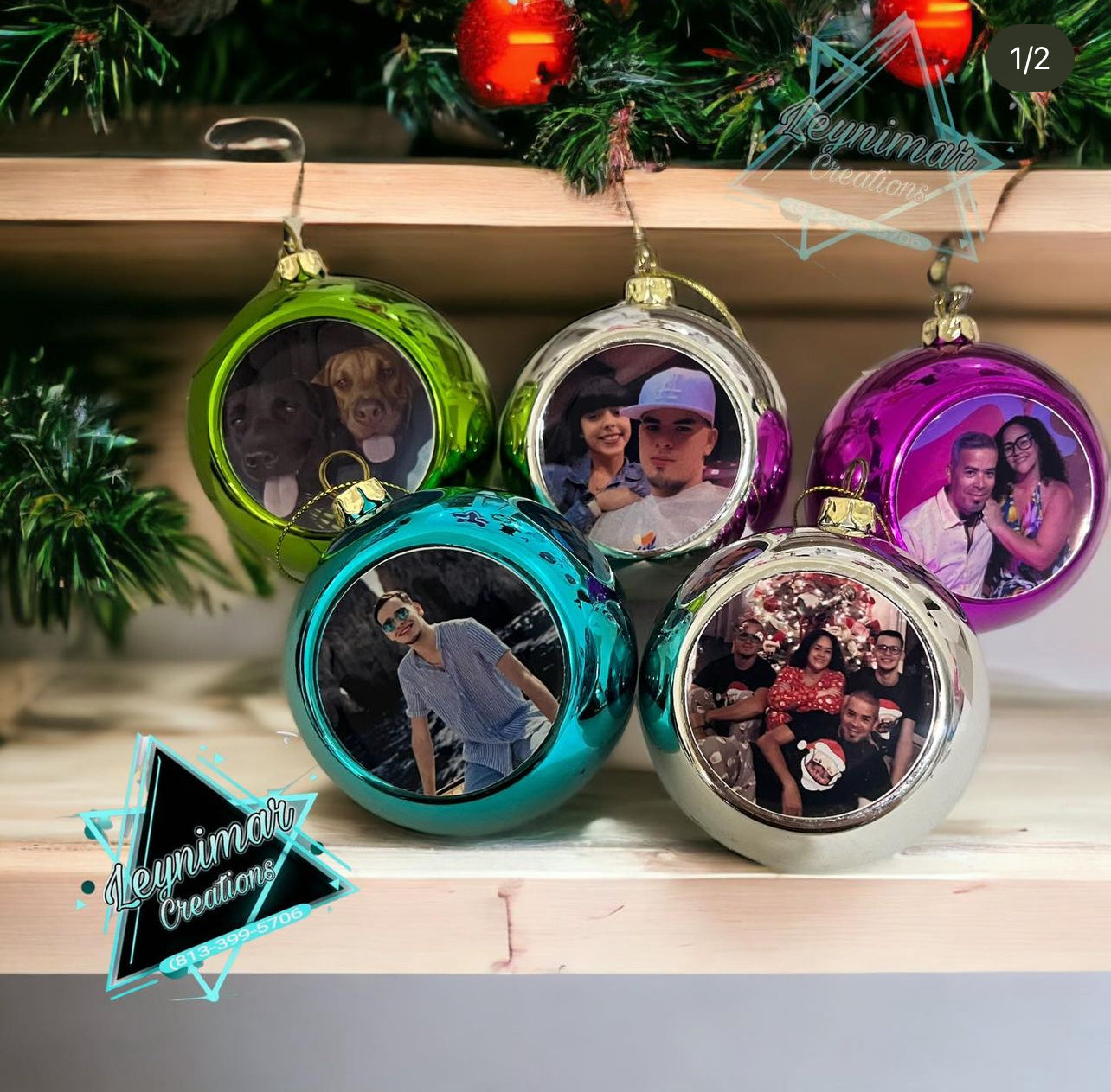 Bolas navideñas con foto