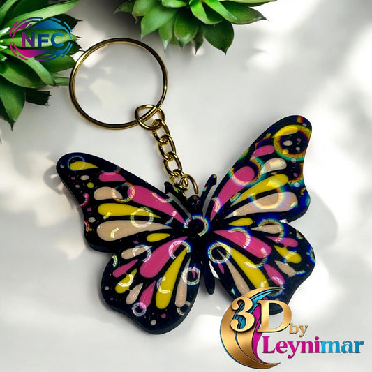 Llavero NFC Mariposa Holográfica